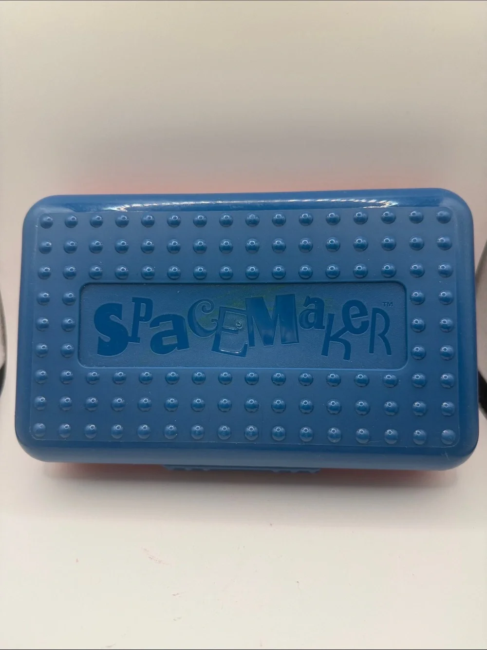Spacemaker pencil box blue and red -has some crayon marks